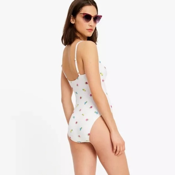 🌻NEW NWOT Kate Spade Sea Garden Embroidered 1-piece Swimsuit Size L $132 Retail - Picture 6 of 9